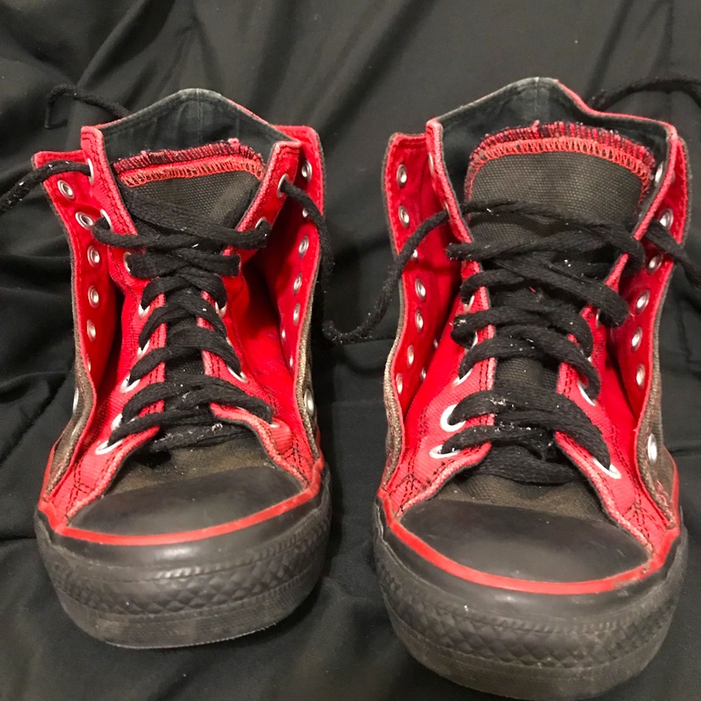 Converse All Star Fold Hightops Black/Red                      Mens 9 Womens 11